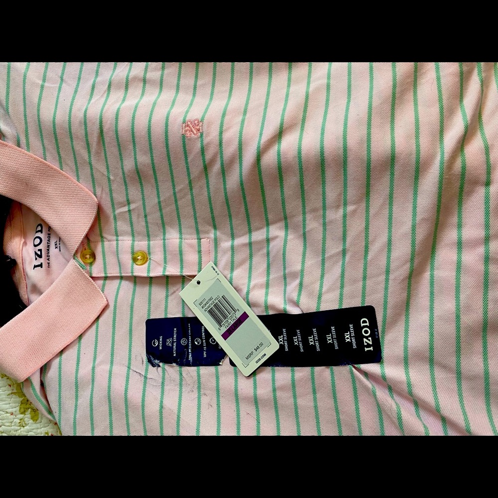 NWT: 2x men’s pink and green Izod polo
